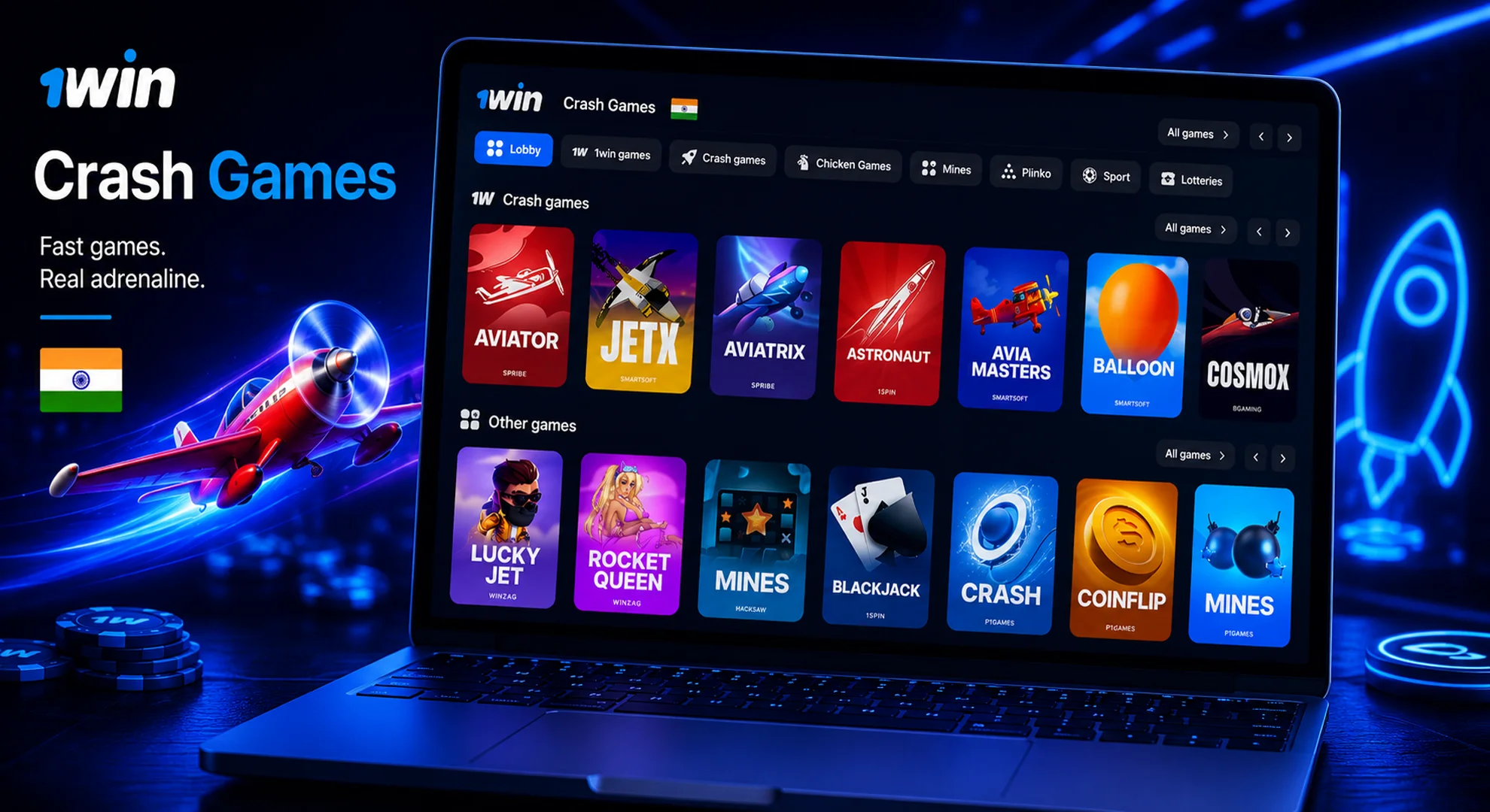 play 1win crash games