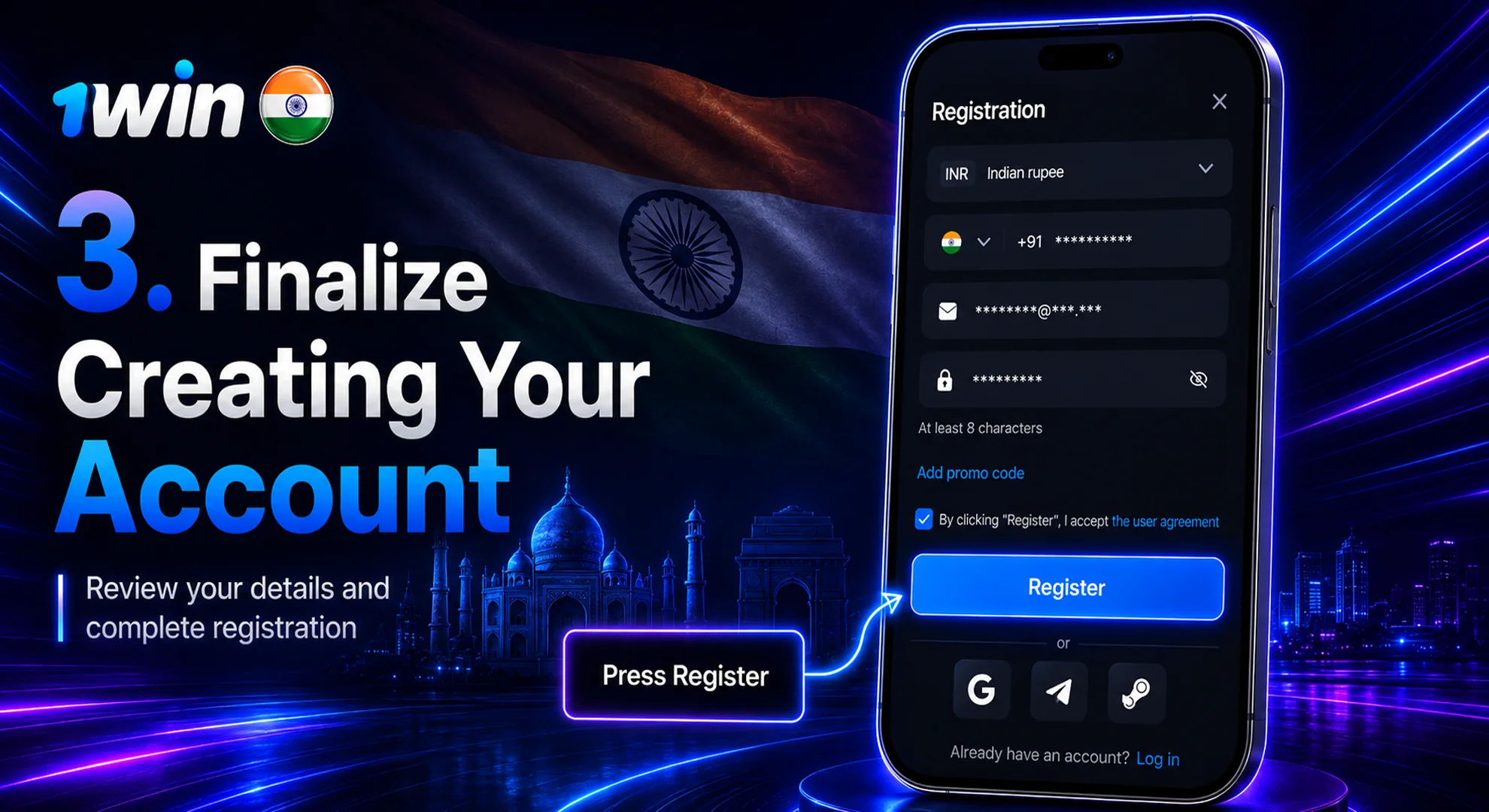finalize creating your account