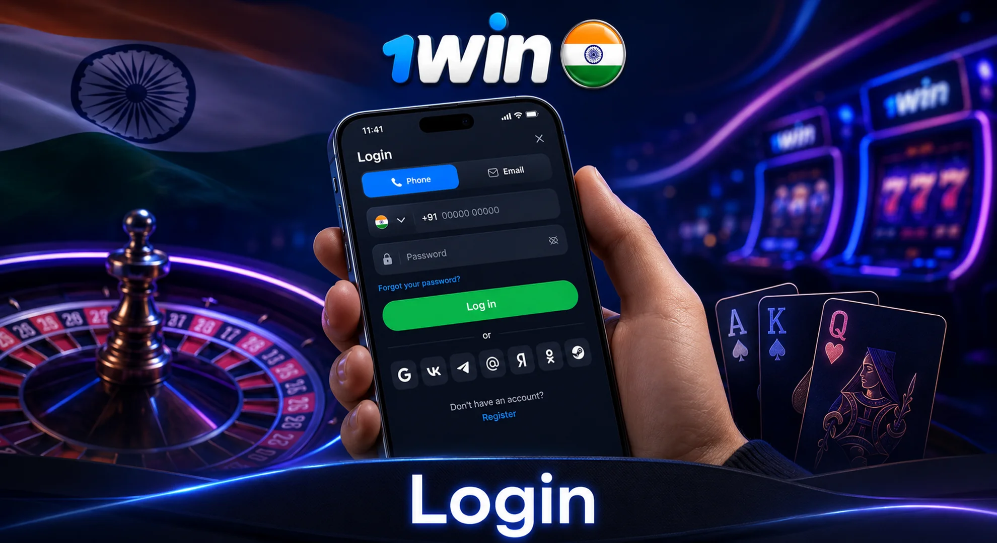 log in to 1win casino